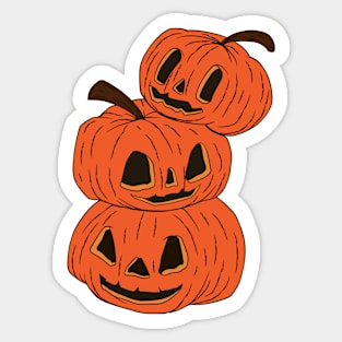 three pumpkins reto Sticker